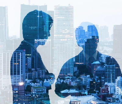 Two employees talking
