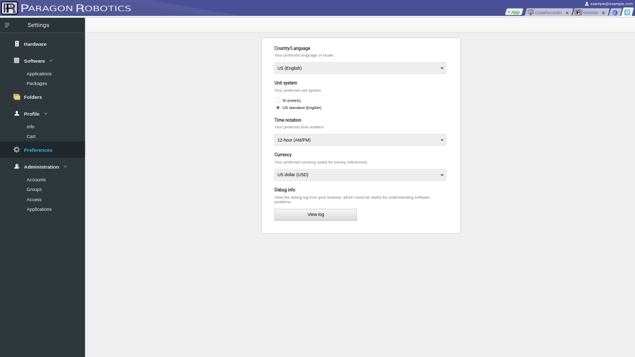 Advanced settings