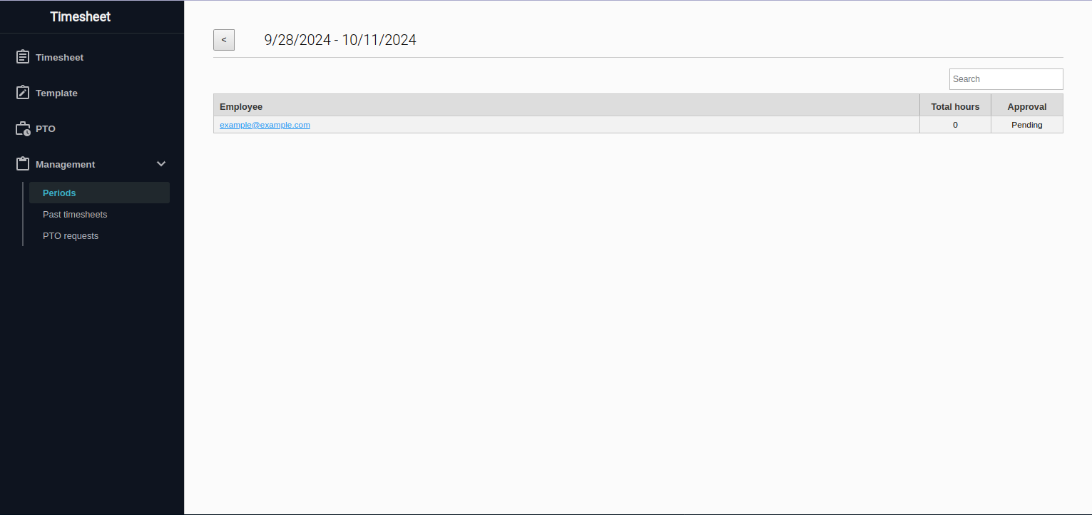 Timesheet supervisee timesheet management